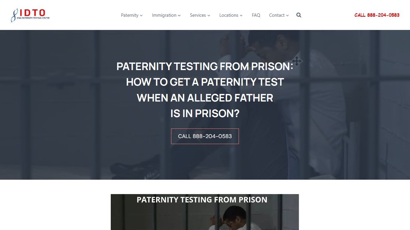 Paternity Testing In Prison - IDTO DNA Paternity Testing Services